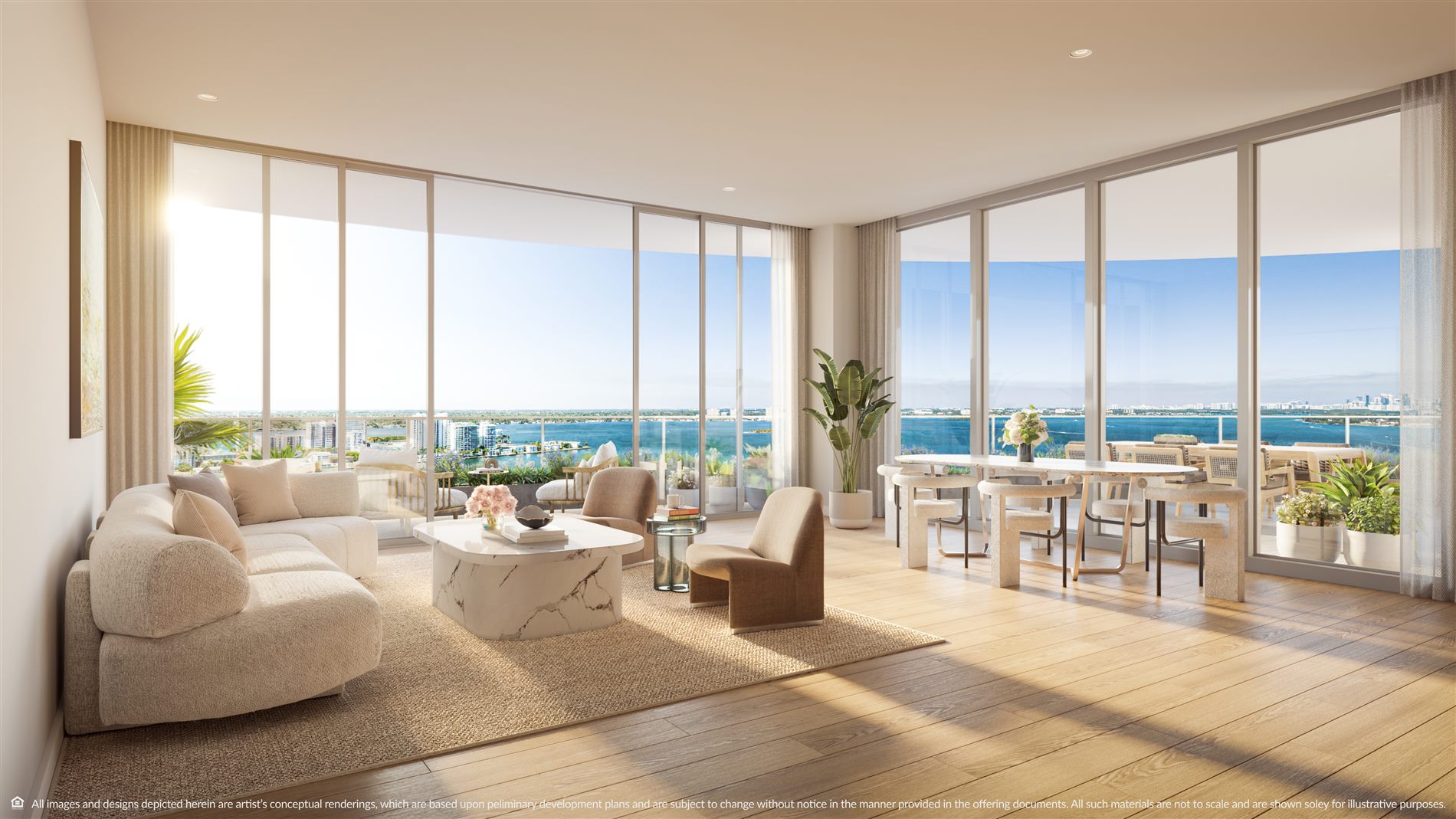 Three-bedroom corner living area