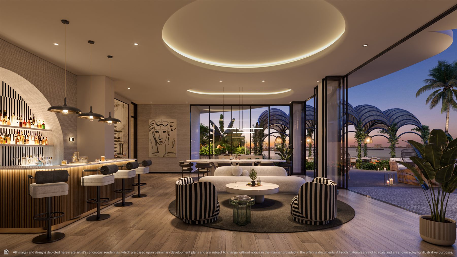 Social lounge and bar